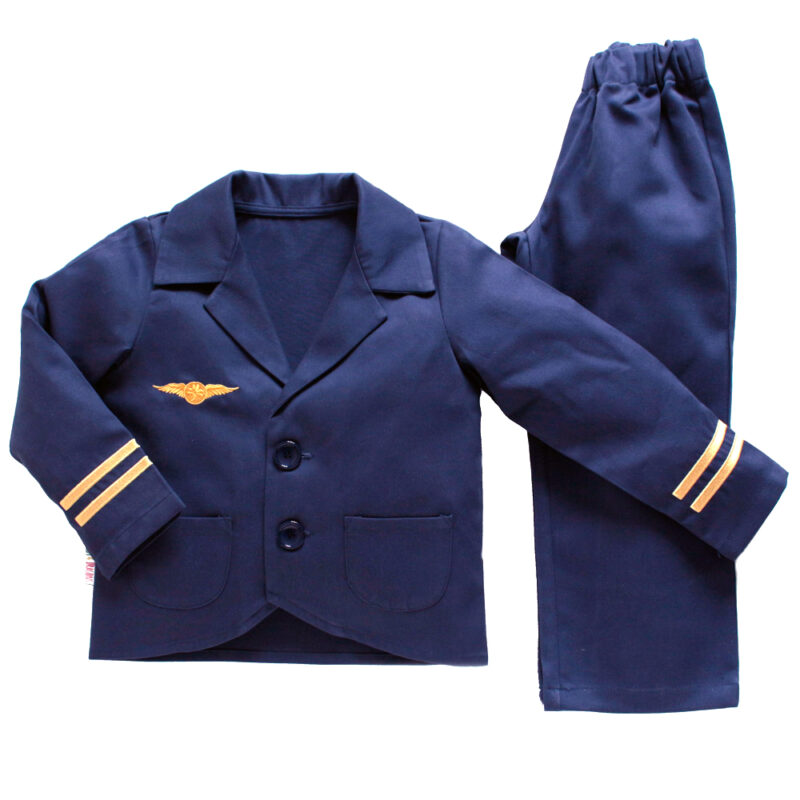 Childrens navy pilot jacket and trouser set