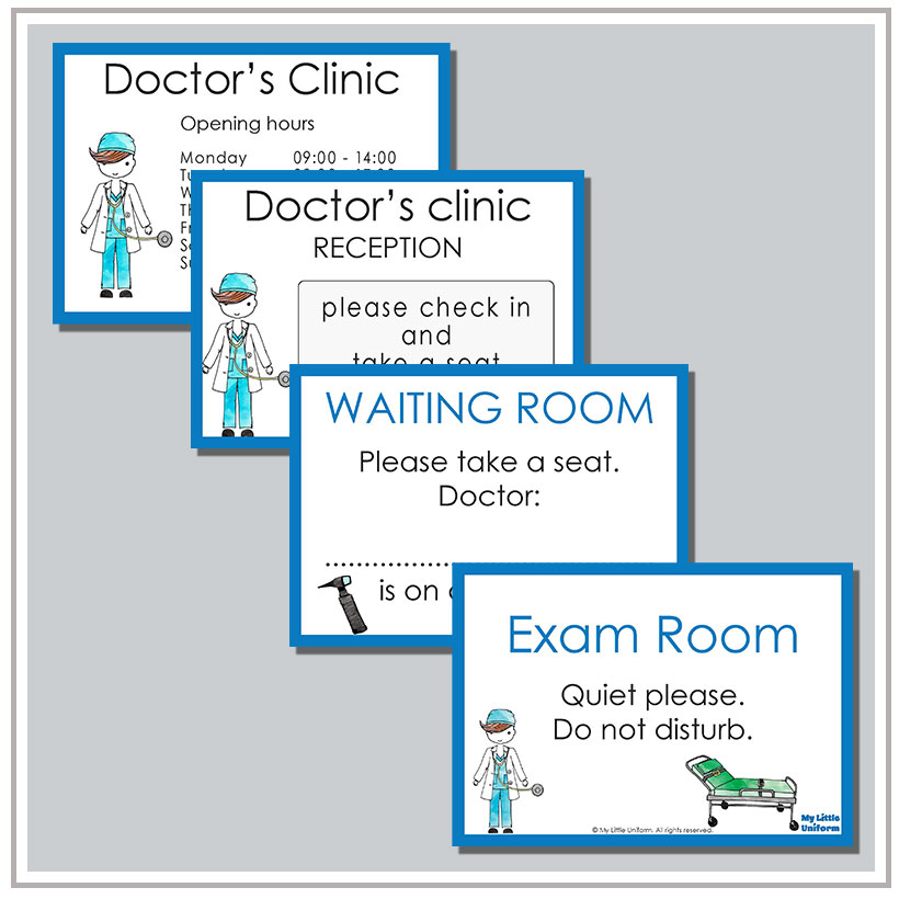 doctors clinic play posters for children