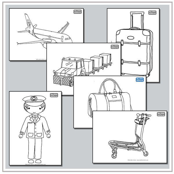 printable Airport themed colouring pages for children