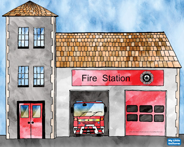 Fire Station Background Poster