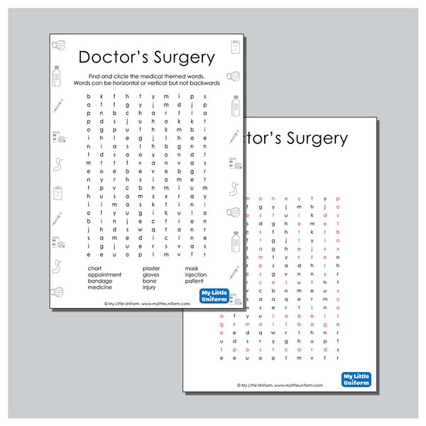 Doctor’s Surgery Word Search